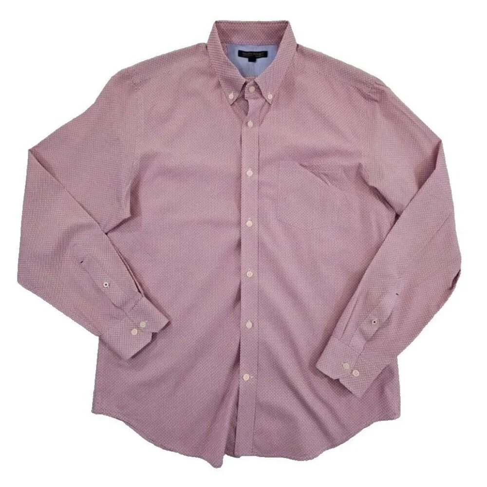 Banana Republic Soft Wash Tailored Slim Fit Shirt Men's L Large Red Check EUC LN
